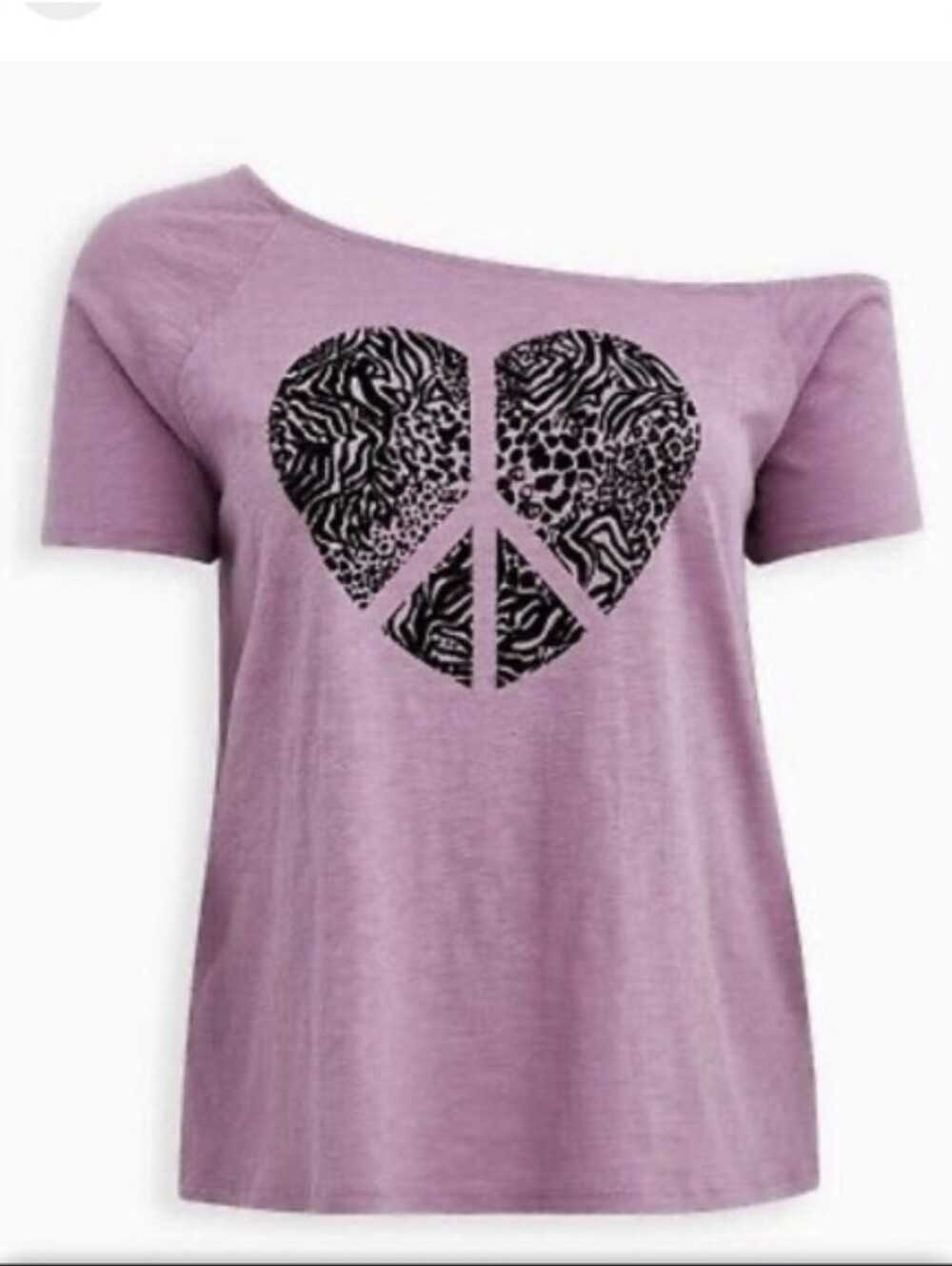 Torrid Women’s Off The Shoulder Graphic Heart Peace Shirt